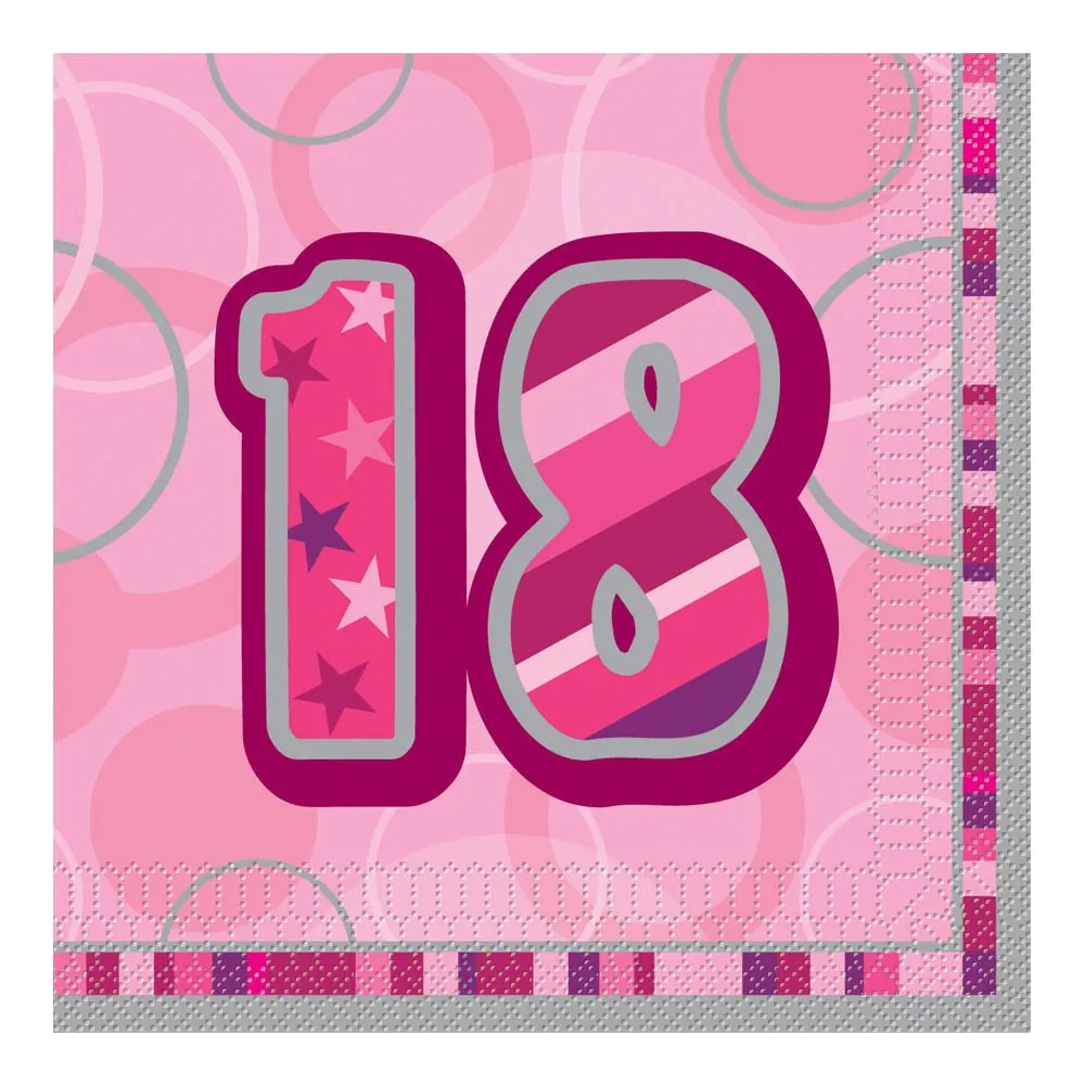 Glitzy Pink - 18th Napkins