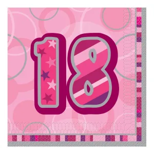 Glitzy Pink - 18th Napkins