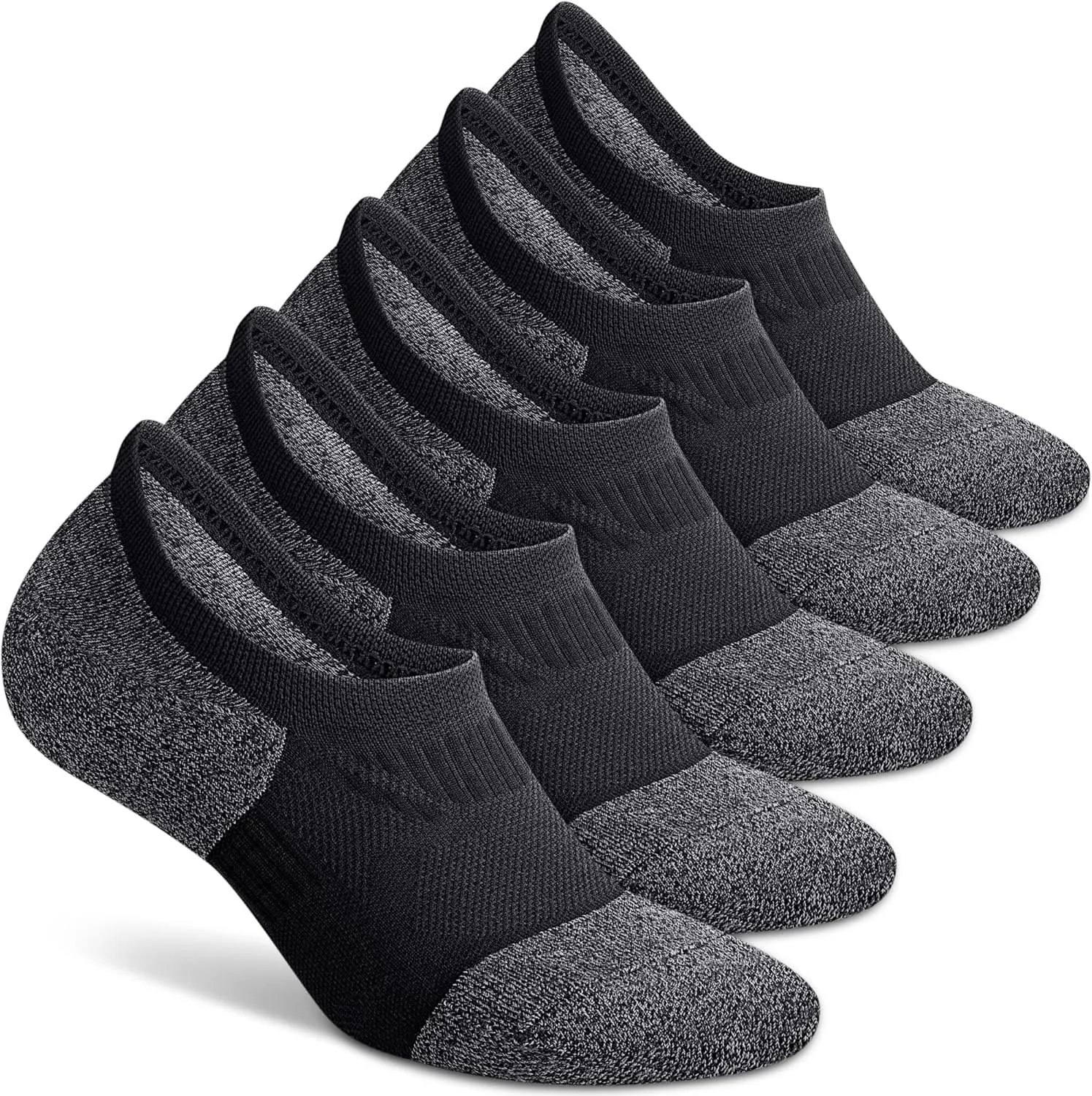 Gonii No Show Socks Men and Women - Running Athletic Compression Low Ankle Socks 5-6 Pairs