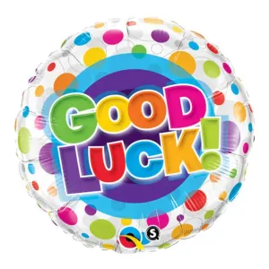 Good Luck Colourful Dots Foil Balloon