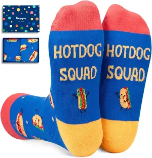 HAPPYPOP Food Socks for Men Women - Funny Burger Taco Gifts, Hot Dog Taco Socks