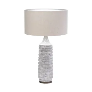 Harlan Table Lamp Gray Concrete | Beige Shade