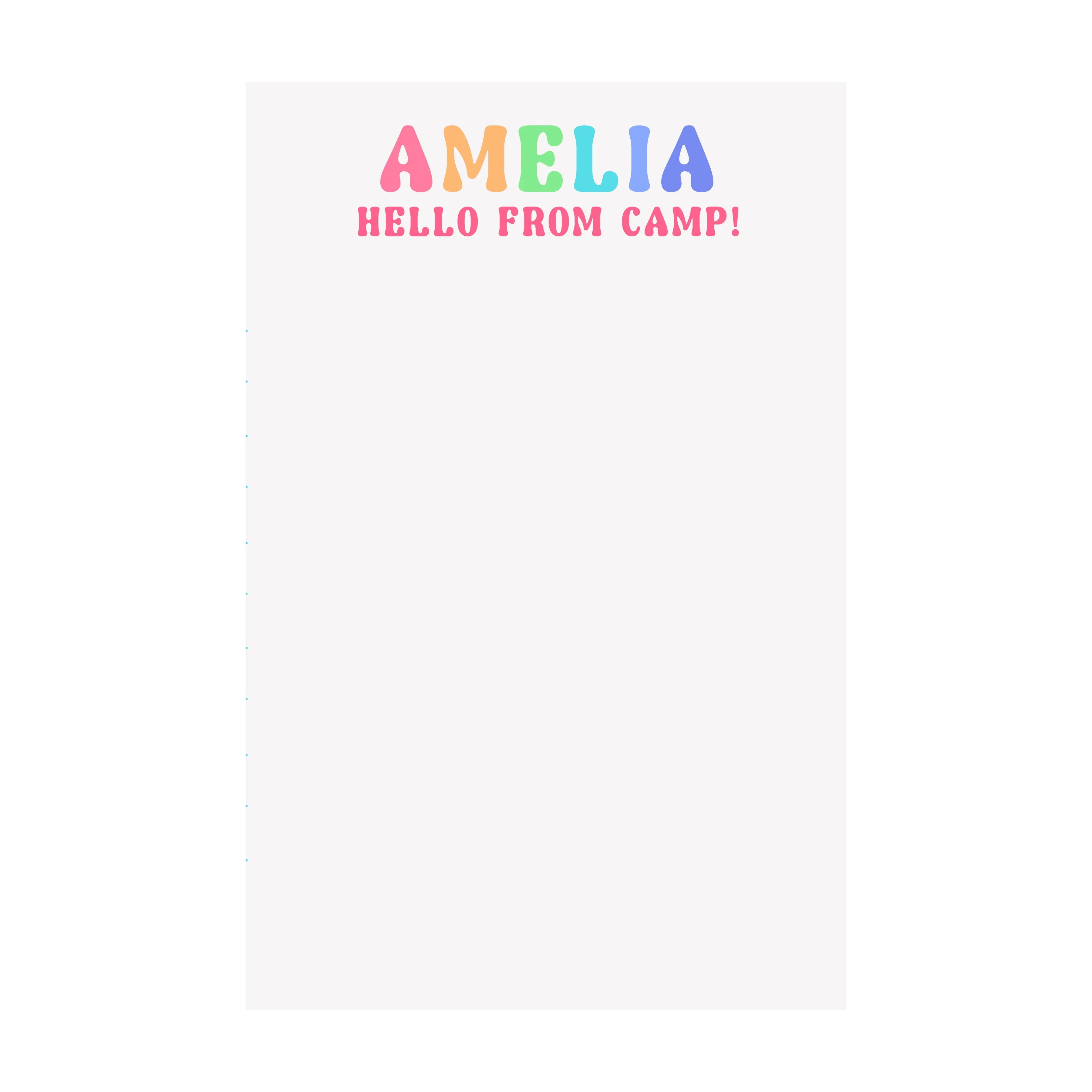 Hello from your Camp Paper- Assorted Styles & Colors