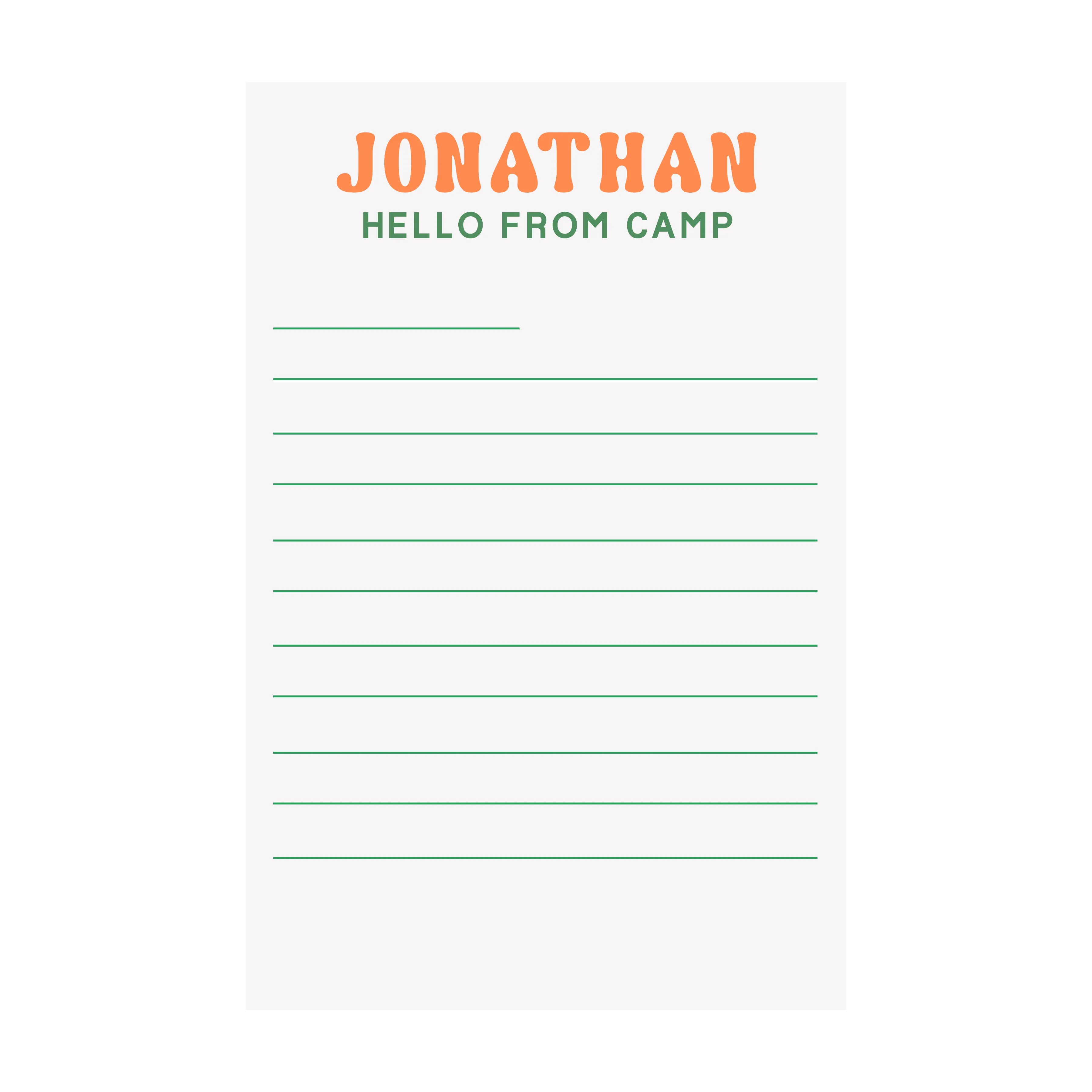 Hello from your Camp Paper- Assorted Styles & Colors