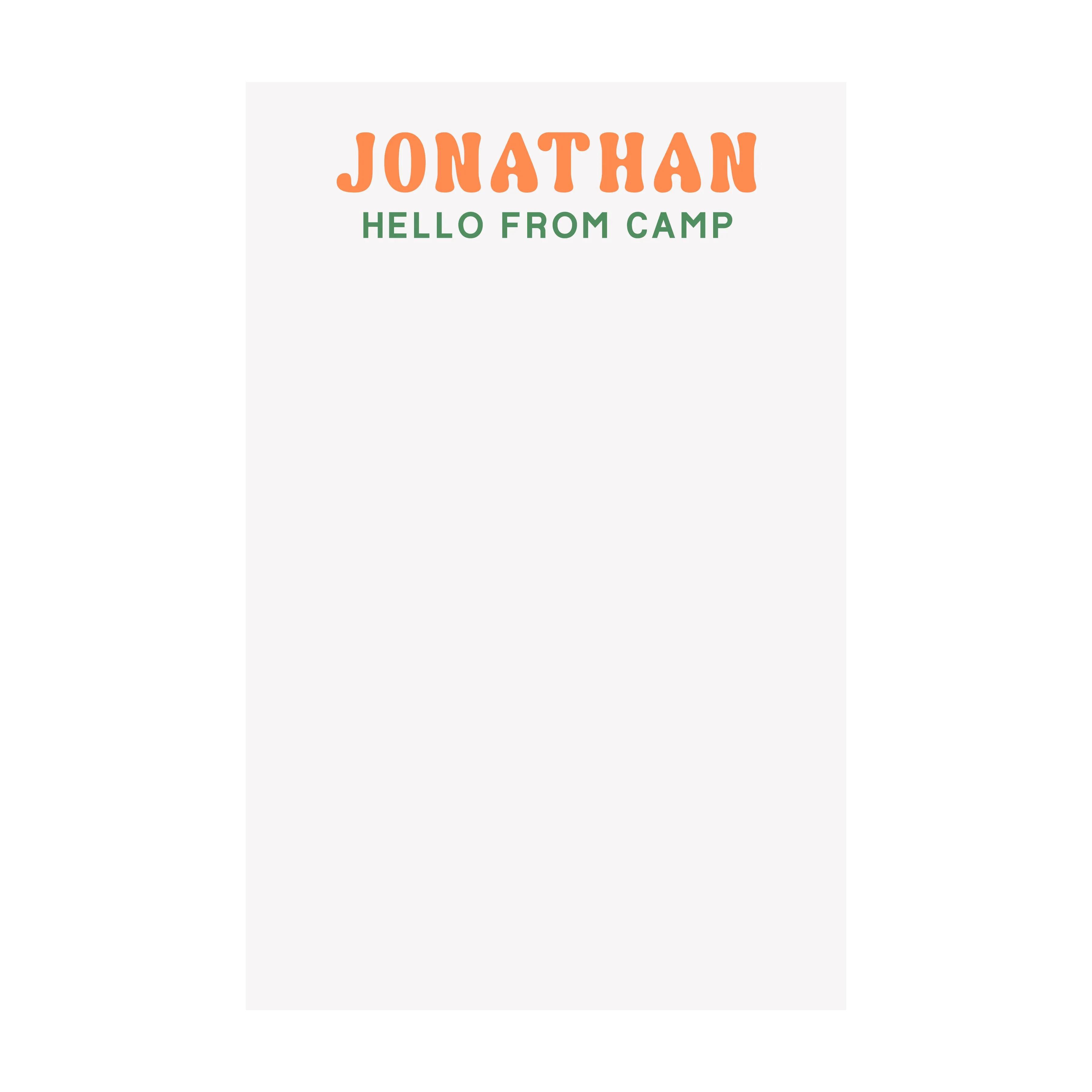 Hello from your Camp Paper- Assorted Styles & Colors