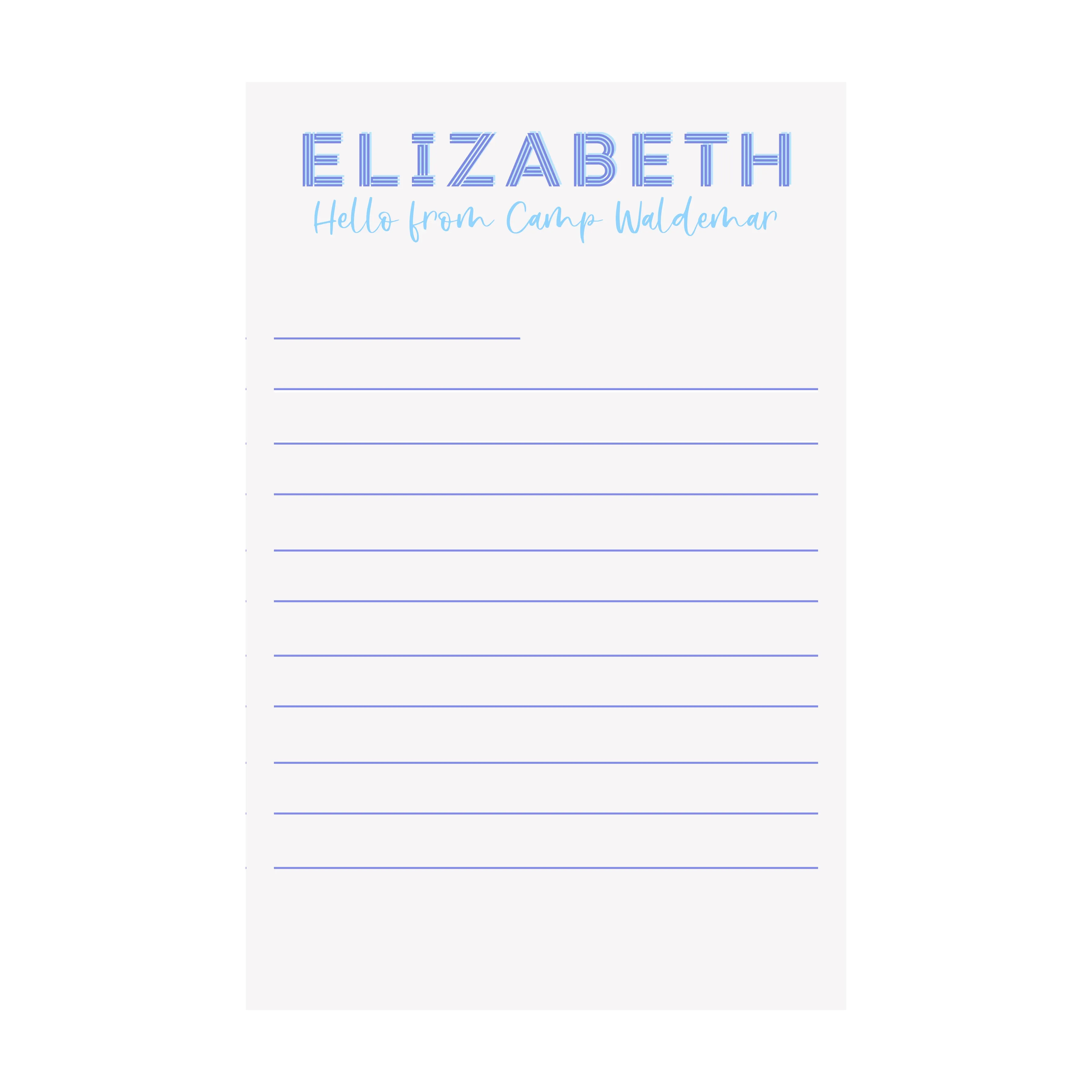 Hello from your Camp Paper- Assorted Styles & Colors