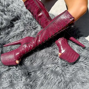 I Don’t Bite - Knee Boot Open Toe - 8INCH