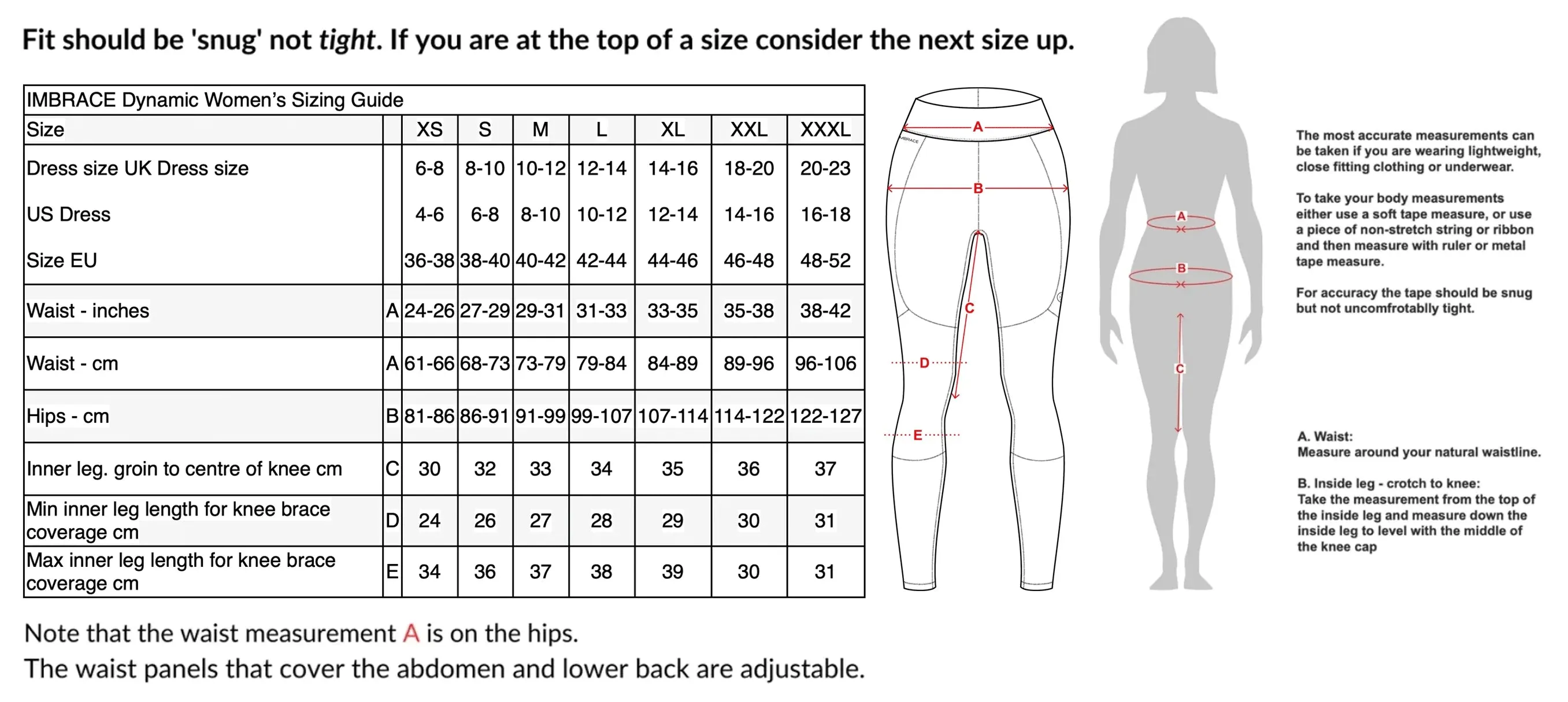 Imbrace Womens Leggings - Knee Support High Waist Dynamic 
