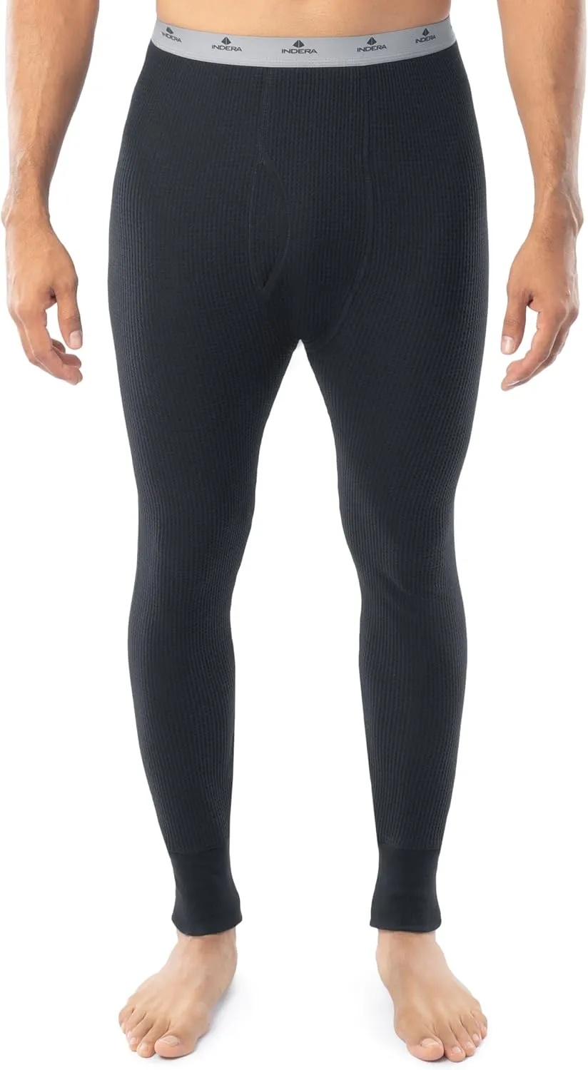 Indera Men's Heavyweight Cotton Waffle Long Johns Thermal Underwear Bottom