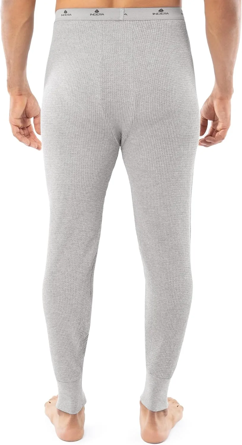 Indera Men's Heavyweight Cotton Waffle Long Johns Thermal Underwear Bottom