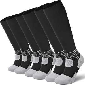 IRAMY Compressive Soccer Socks Ankle Compression Support Coolmax Wicking Anti-Slip Football Baseball Softball 1/2/3 Packs