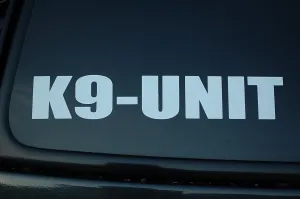 K9 Unit Police Dog Vinyl Sticker Decal (V172) K-9 Choose Color!! Law Enforcement (9.5" x 1.75", Red)