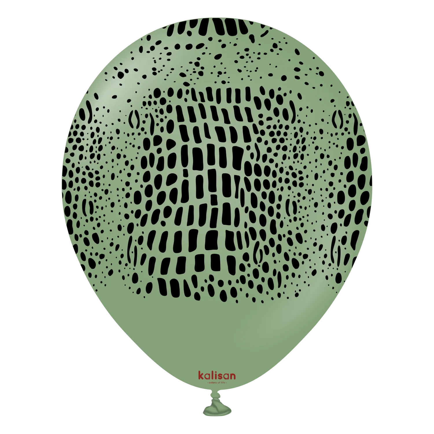Kalisan 12" Safari Crocodile Printed Retro Eucalyptus  Latex Balloon, 25 pieces