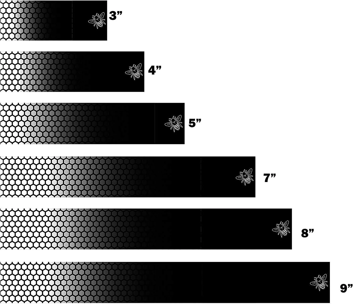 Laminated Honeycomb White Black Fade 1 Bee Arrow Wraps 15 Pc Choose Length Width