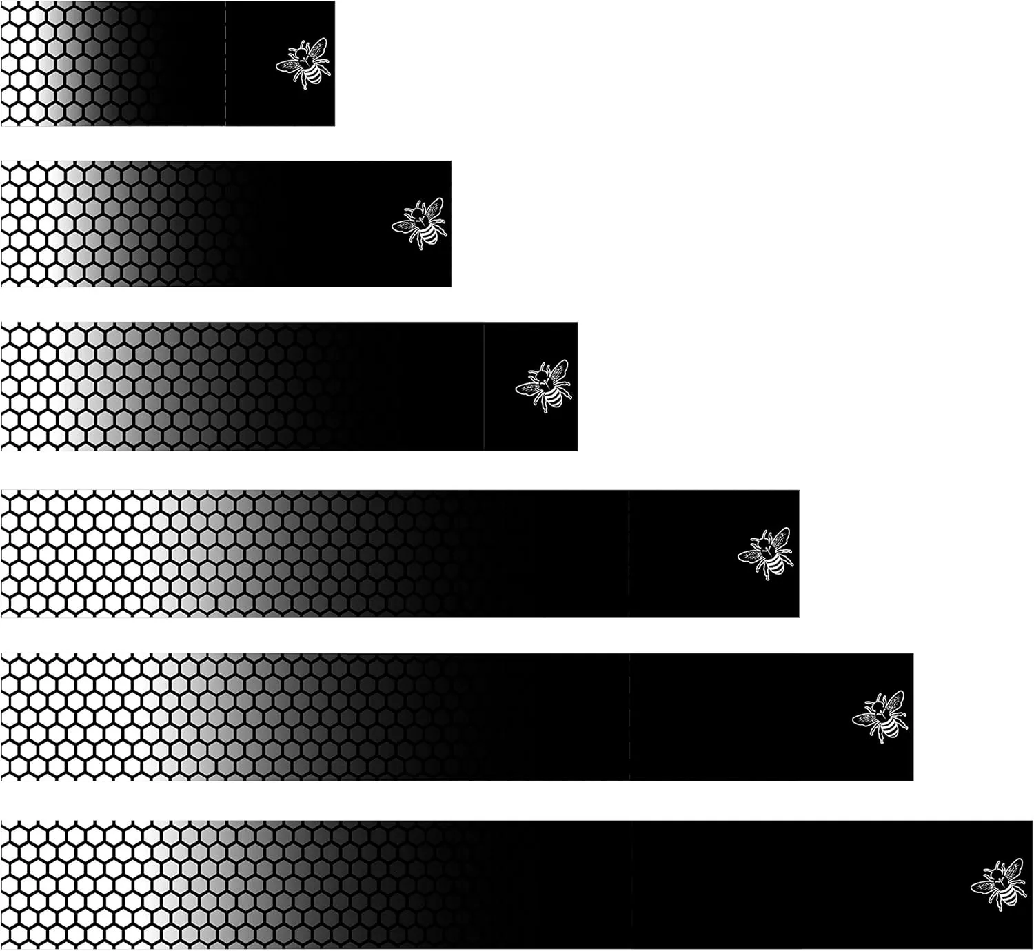 Laminated Honeycomb White Black Fade 1 Bee Arrow Wraps 15 Pc Choose Length Width