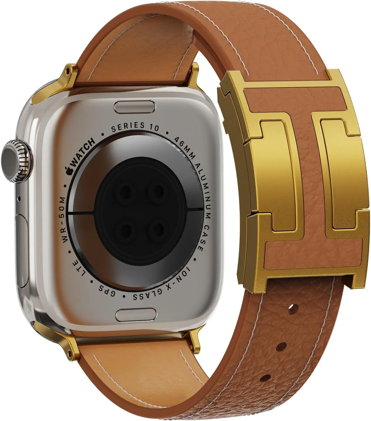 Leather Magnetic Watch Band Compatible with Apple Watch Ultra 49mm 46mm 45mm 44mm 42mm 41mm 40mm 38mm, Designer Replacement Strap for Women Men iWatch Series 9/8/7/6/5/4/3/2/1/SE/Ultra 2