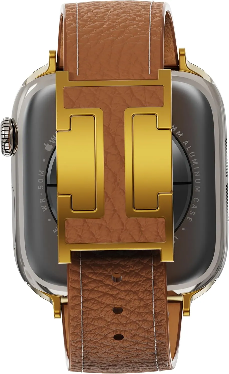 Leather Magnetic Watch Band Compatible with Apple Watch Ultra 49mm 46mm 45mm 44mm 42mm 41mm 40mm 38mm, Designer Replacement Strap for Women Men iWatch Series 9/8/7/6/5/4/3/2/1/SE/Ultra 2