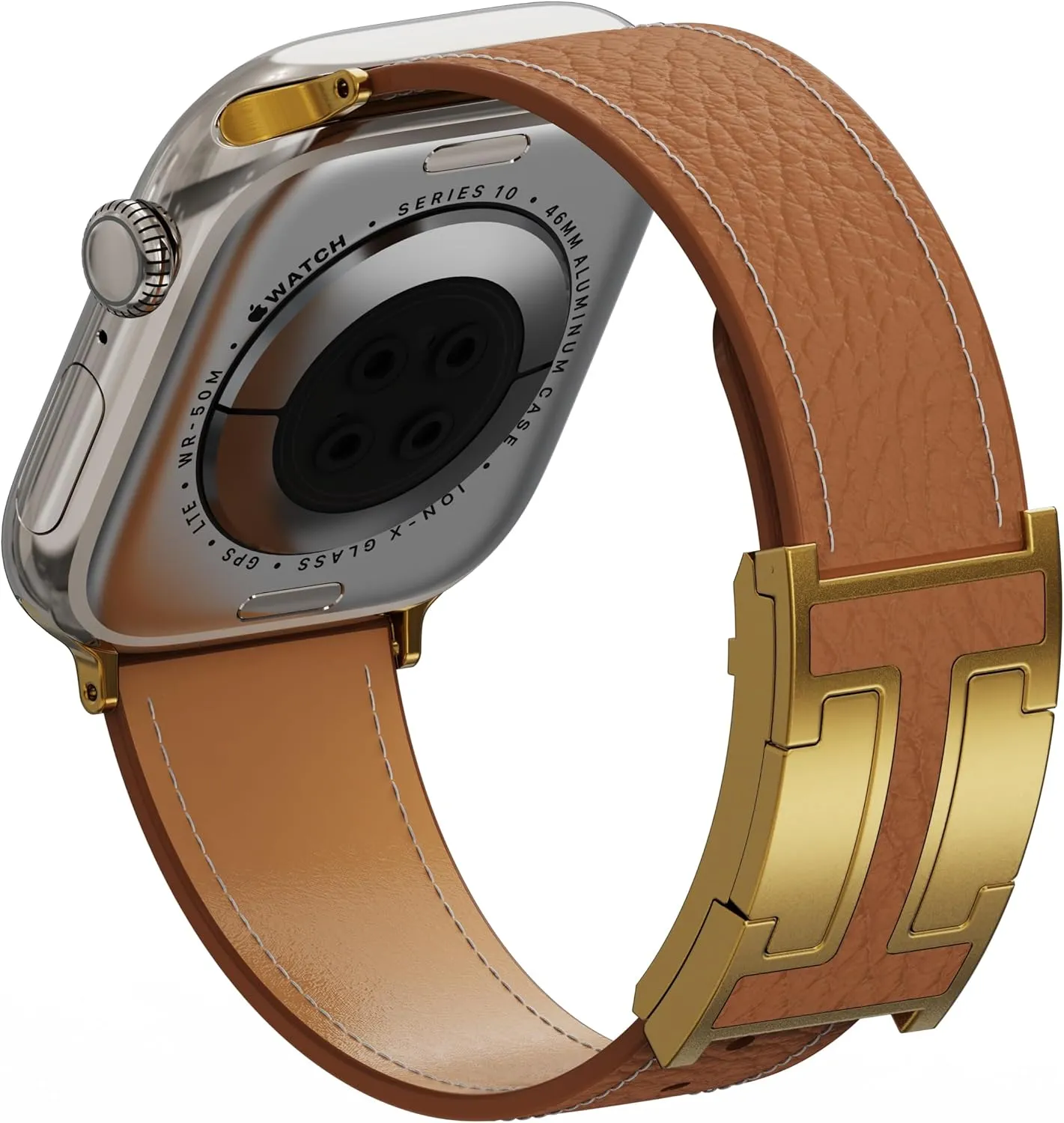 Leather Magnetic Watch Band Compatible with Apple Watch Ultra 49mm 46mm 45mm 44mm 42mm 41mm 40mm 38mm, Designer Replacement Strap for Women Men iWatch Series 9/8/7/6/5/4/3/2/1/SE/Ultra 2