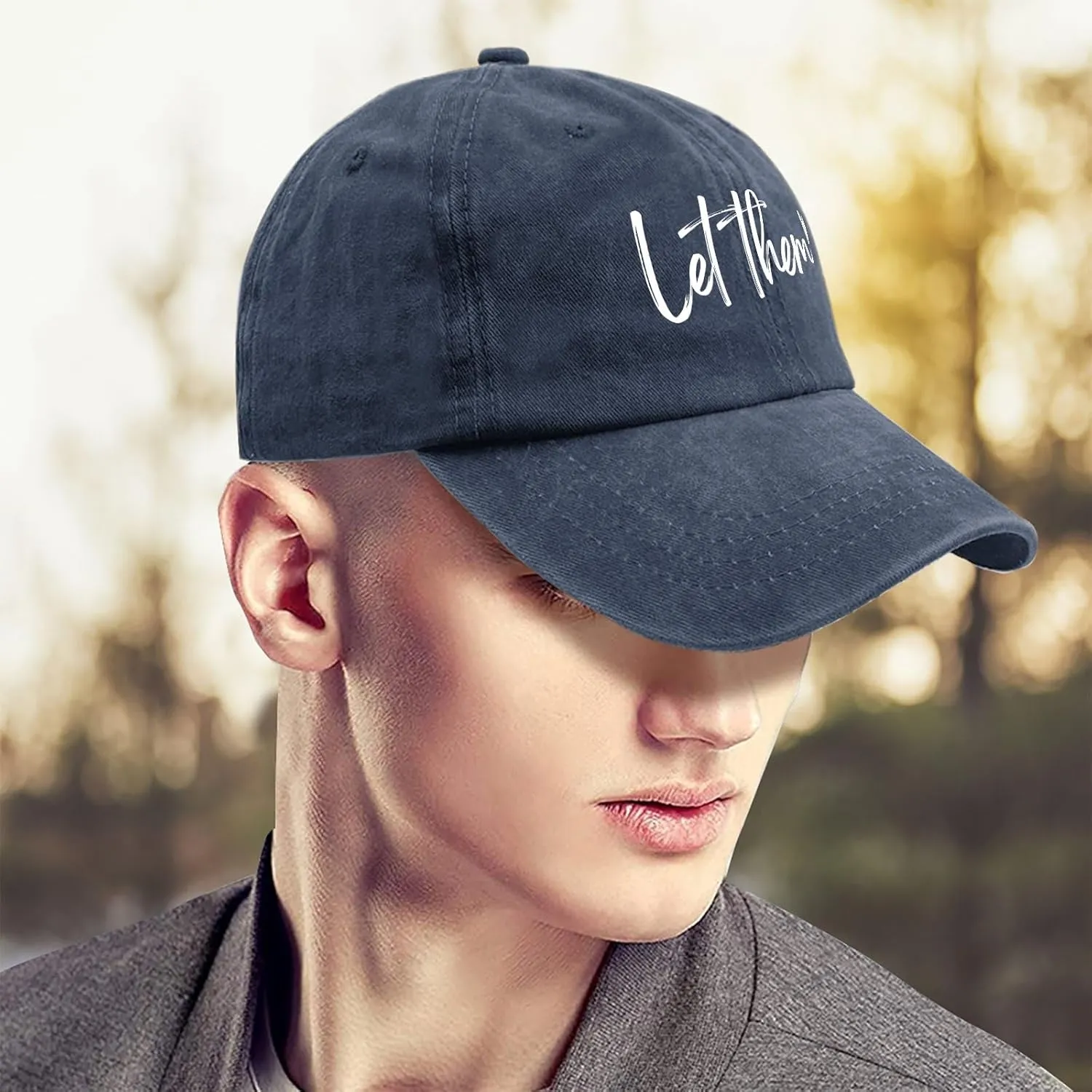 Let Them Funny Hat for Men Classic Washed Distressed Baseball Caps