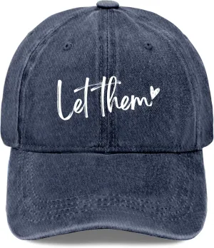 Let Them Funny Hat for Men Classic Washed Distressed Baseball Caps