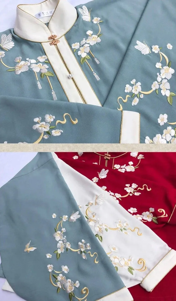 Liling Hudie 立领蝴蝶 Butterfly Standing Collar Plus Sized Ming Shirt