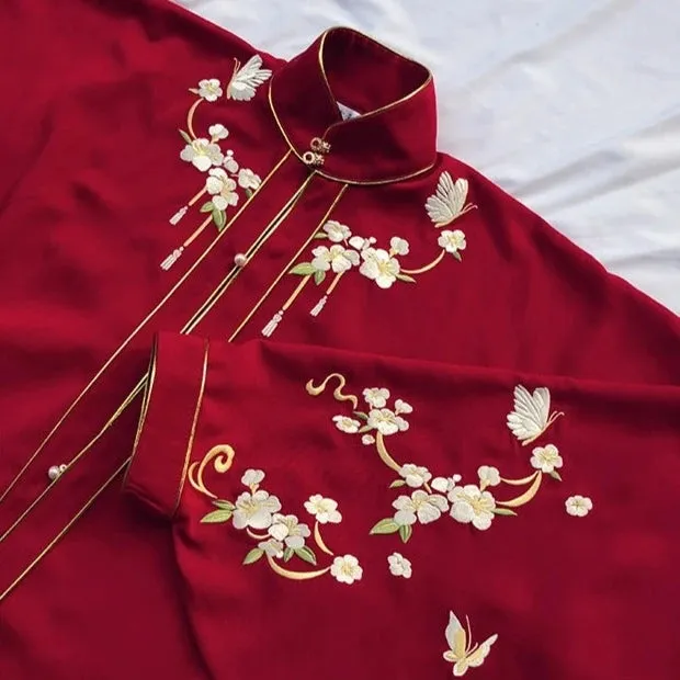 Liling Hudie 立领蝴蝶 Butterfly Standing Collar Plus Sized Ming Shirt