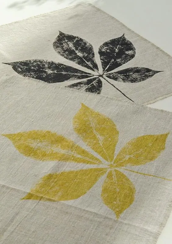 Linen Creeper Leaf Placemat in Natural - Set of 4 with bag