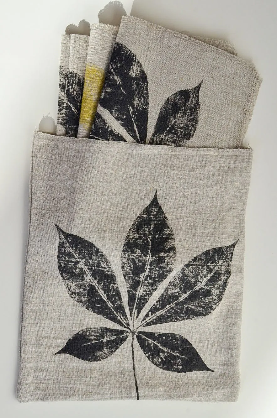 Linen Creeper Leaf Placemat in Natural - Set of 4 with bag