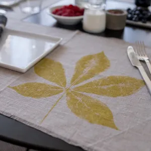 Linen Creeper Leaf Placemat in Natural - Set of 4 with bag
