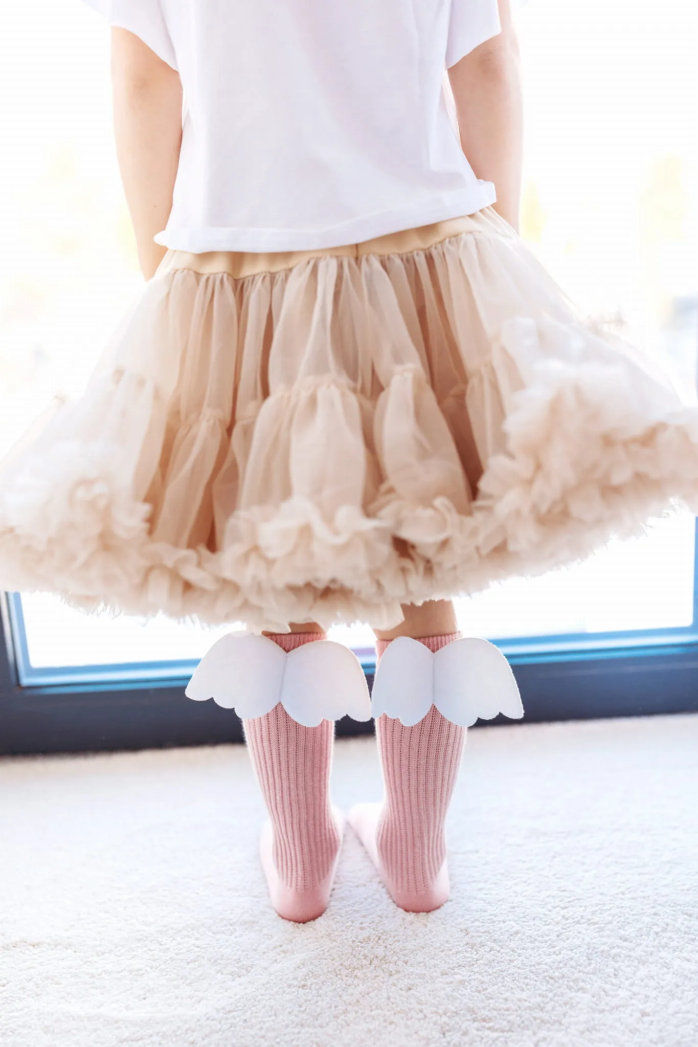 Mama's Feet Children's Knee-High Socks with wings - Pink Angels
