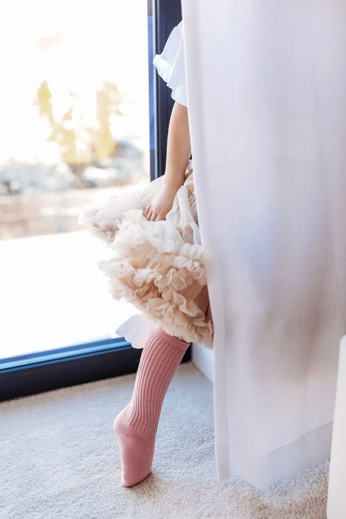 Mama's Feet Children's Knee-High Socks with wings - Pink Angels