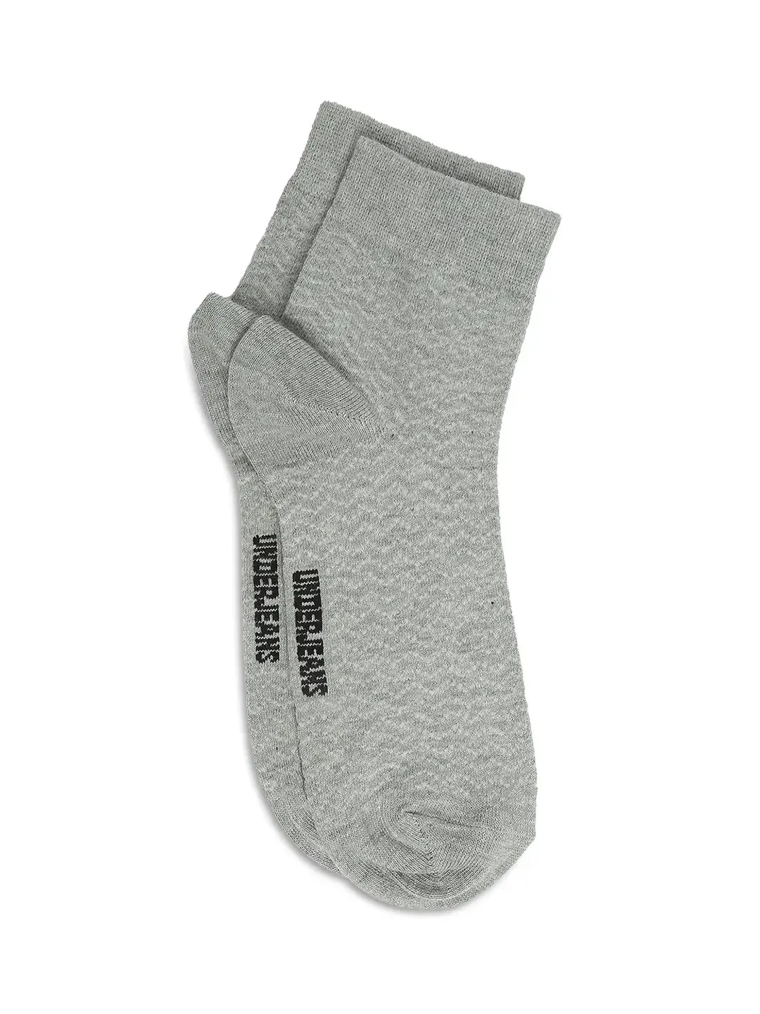 Men Premium Black & Grey Melange Ankle Length Socks - Pack Of 2- Underjeans By Spykar