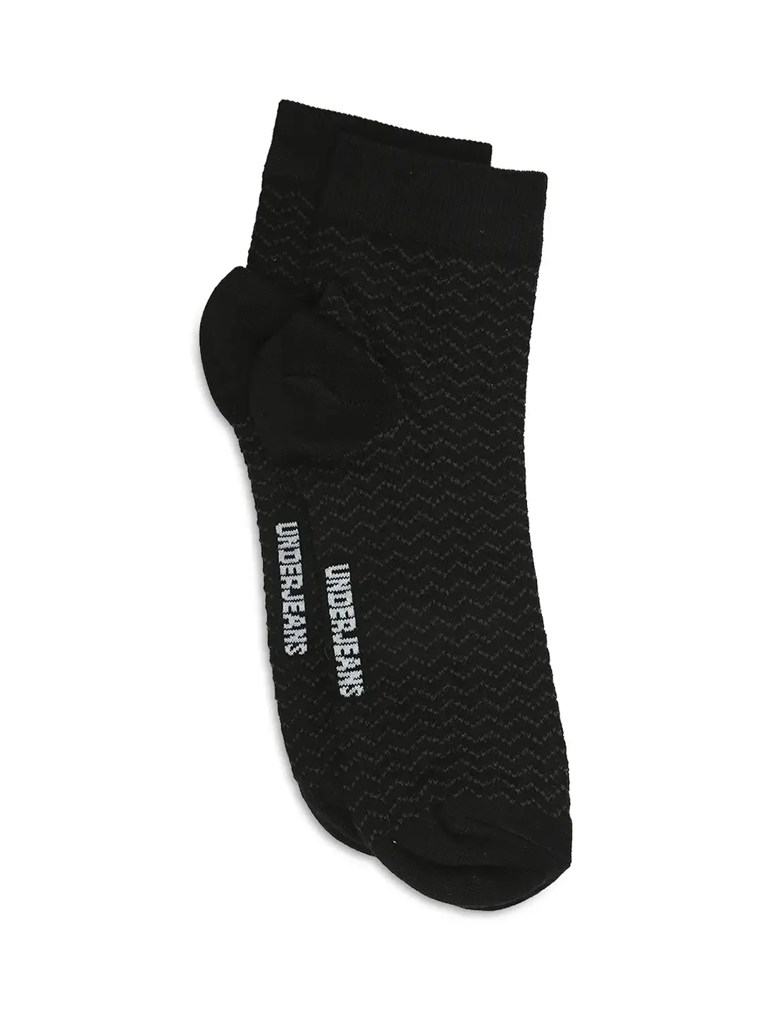 Men Premium Black & Grey Melange Ankle Length Socks - Pack Of 2- Underjeans By Spykar
