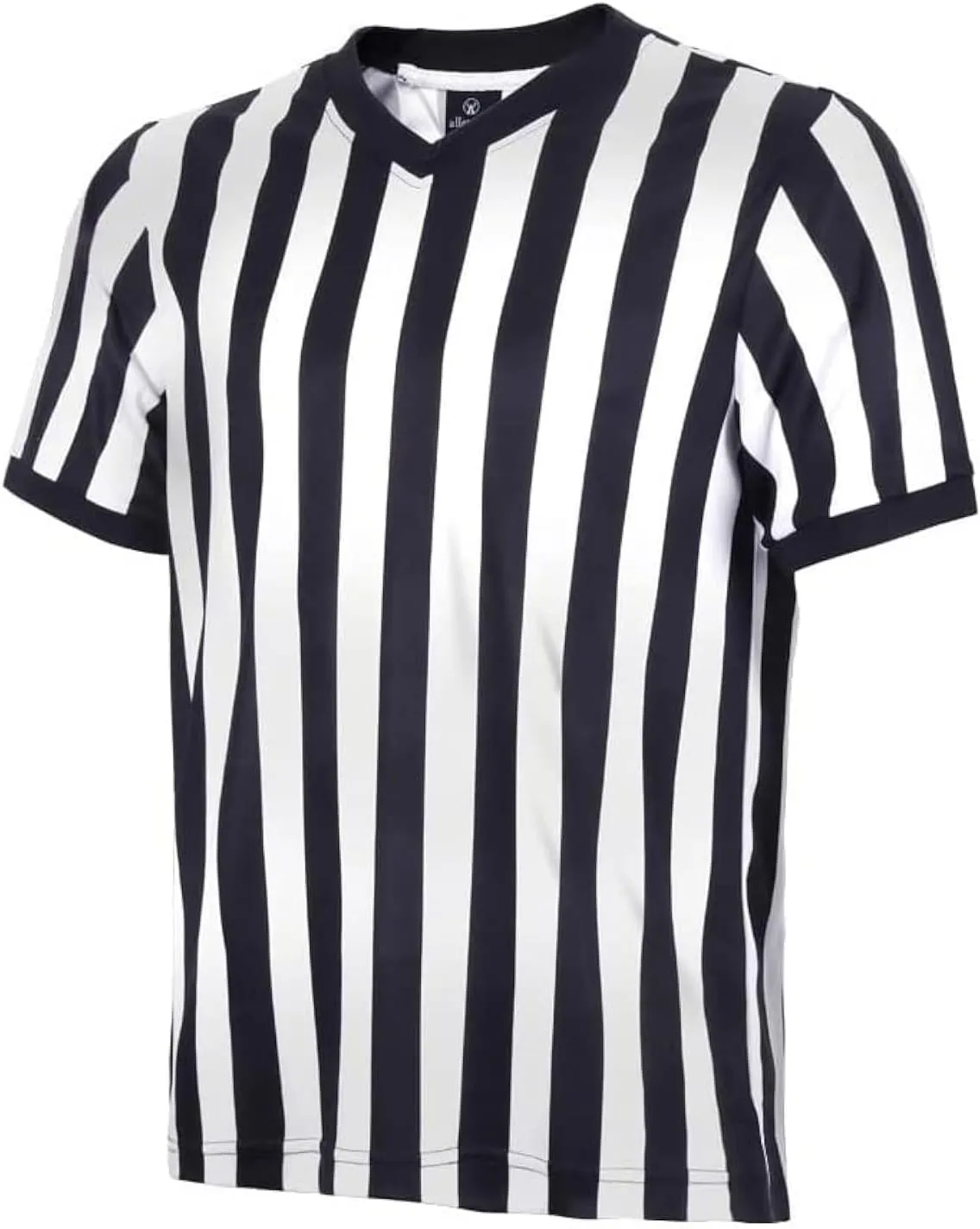 Men Referee Shirt, Black & White Stripe Referee/Umpire Jersey V-Neck Referee Uniform Basketball, Football, & Soccer