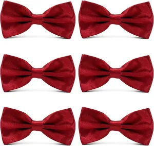 Men's Bowties Formal Satin Solid - 6/12 Pack Bow Ties Pre-tied Adjustable Ties for Men Many Colors Option in bulk