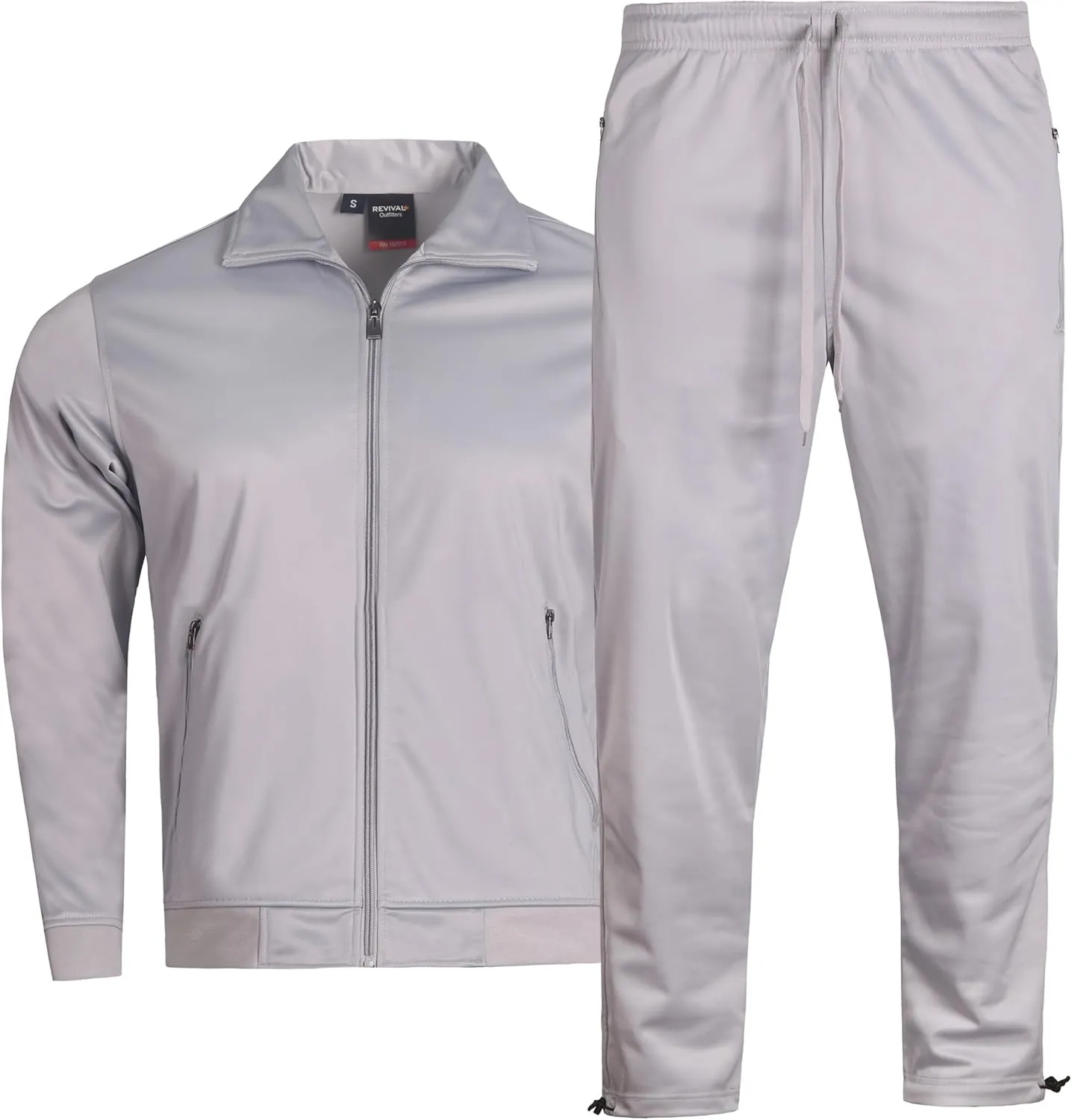 MEN'S CLASSIC OPEN BOTTOM SOLID ACTIVEWEAR JOGGING SPORTSWEAR TRACKSUIT S - 5X