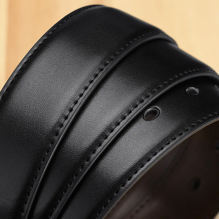 Men's Leather Belt Men's Pin Buckle Belt Double-Sided Preferred Pant Belt