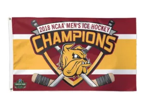 Minnesota Duluth Bulldogs 2018 NCAA Hockey Frozen Four Champions Deluxe Flag
