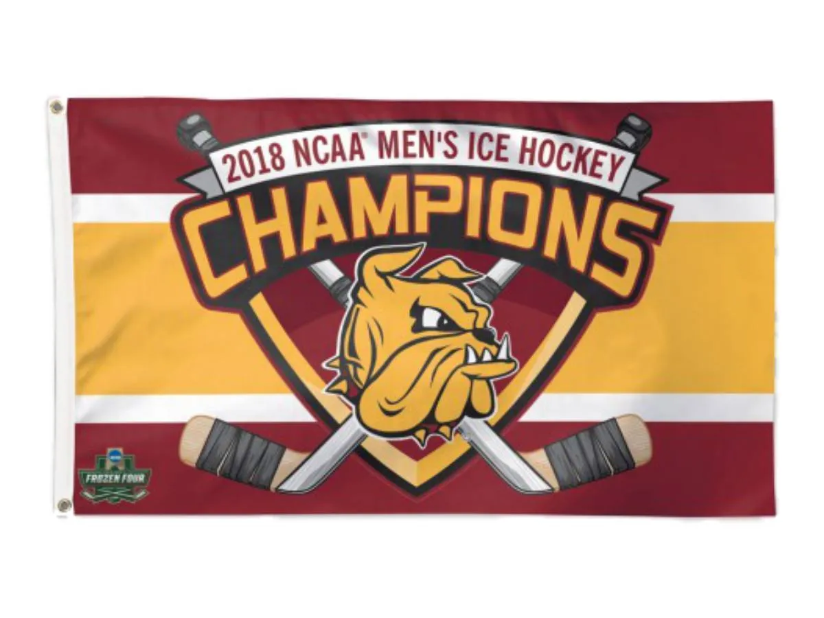 Minnesota Duluth Bulldogs 2018 NCAA Hockey Frozen Four Champions Deluxe Flag