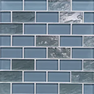 Morning Sky Mixed, 1-1/2" x 3" - Glass Tile