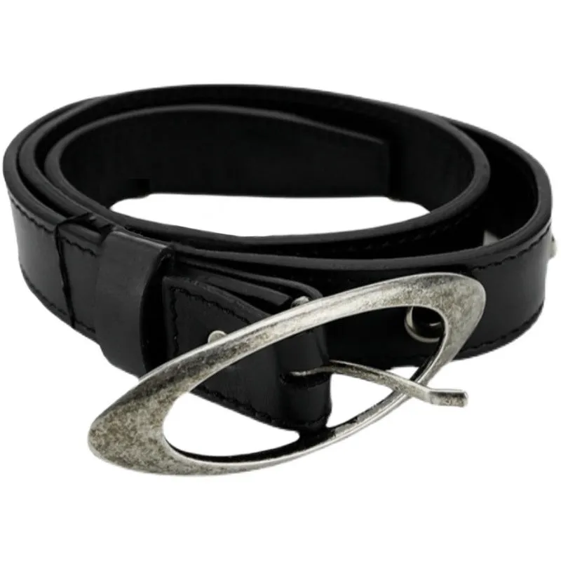 Old Moon Punk Belt Handmade Genuine Leather Neutral Ins Style Decorative Belt Women