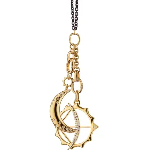 "Dream" Moon and "Apollo" Charm Necklace