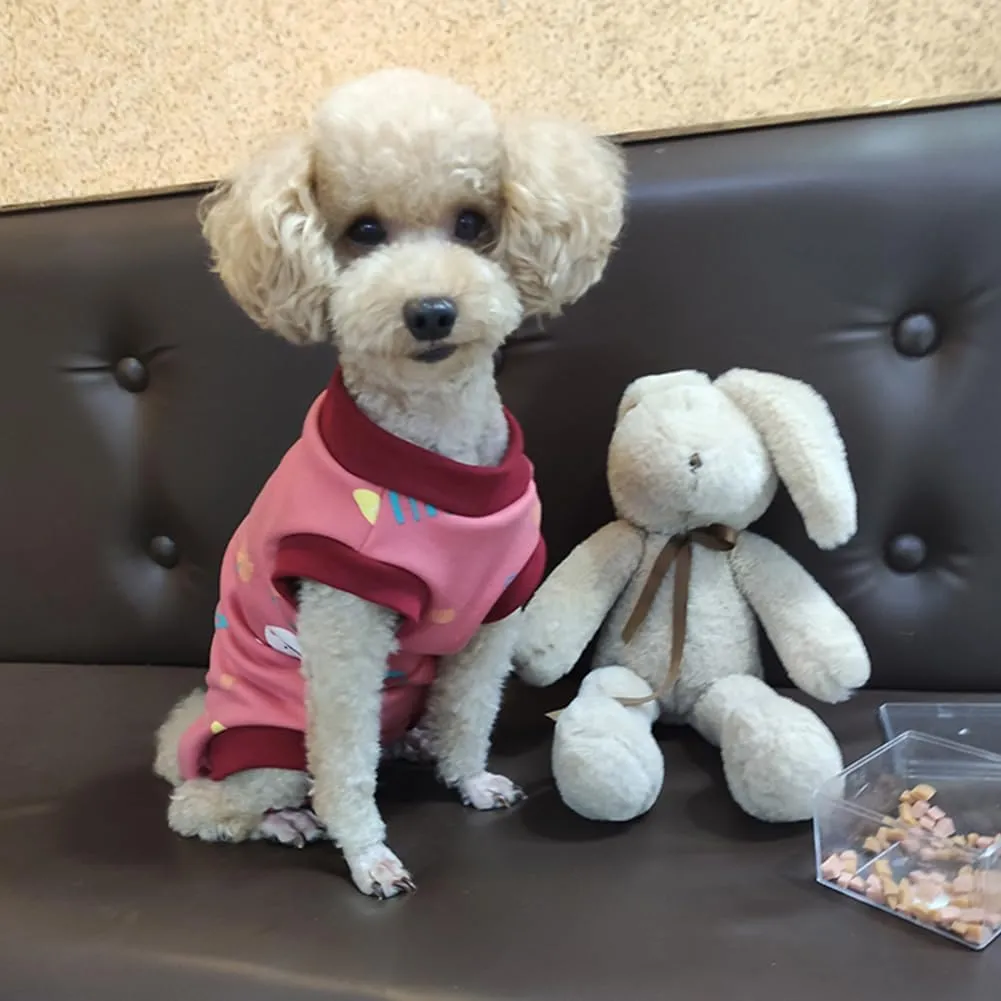 Red Recovery Suit - Post Surgery Shirt for Puppy, Winter Fleece Wound Protective Clothes, Warm Dog Vest, Windproof, Spay Recovery Suit(Red-XS)