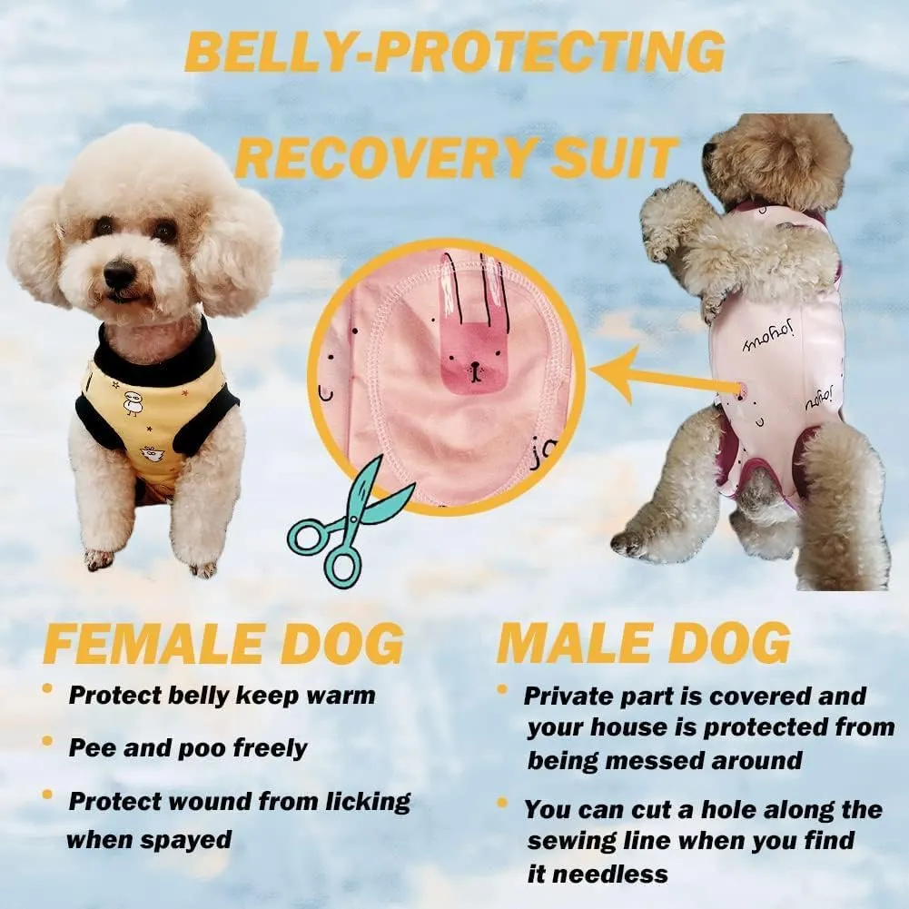 Red Recovery Suit - Post Surgery Shirt for Puppy, Winter Fleece Wound Protective Clothes, Warm Dog Vest, Windproof, Spay Recovery Suit(Red-XS)
