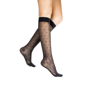Rejuva Sheer Dot 20-30 mmHg Knee High Compression Socks