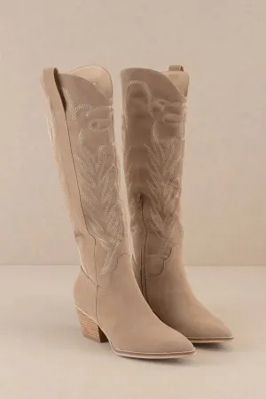 Samara Knee High Cowboy Boots: Cedarwood