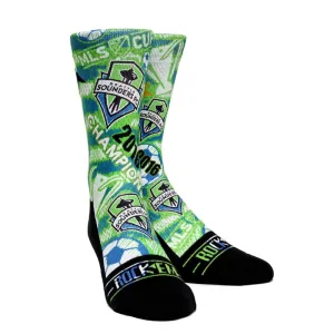 Seattle Sounders 2016 MLS Cup Champions Cotton Crew Cut 1 Pair Socks (L/XL)