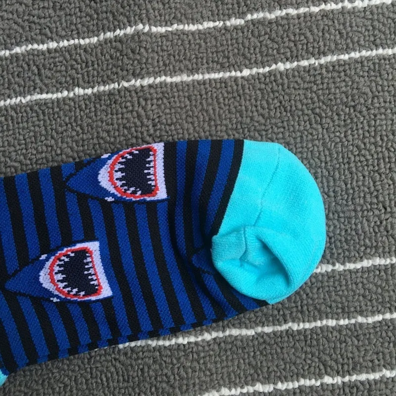 Sharky Long Socks - Blue