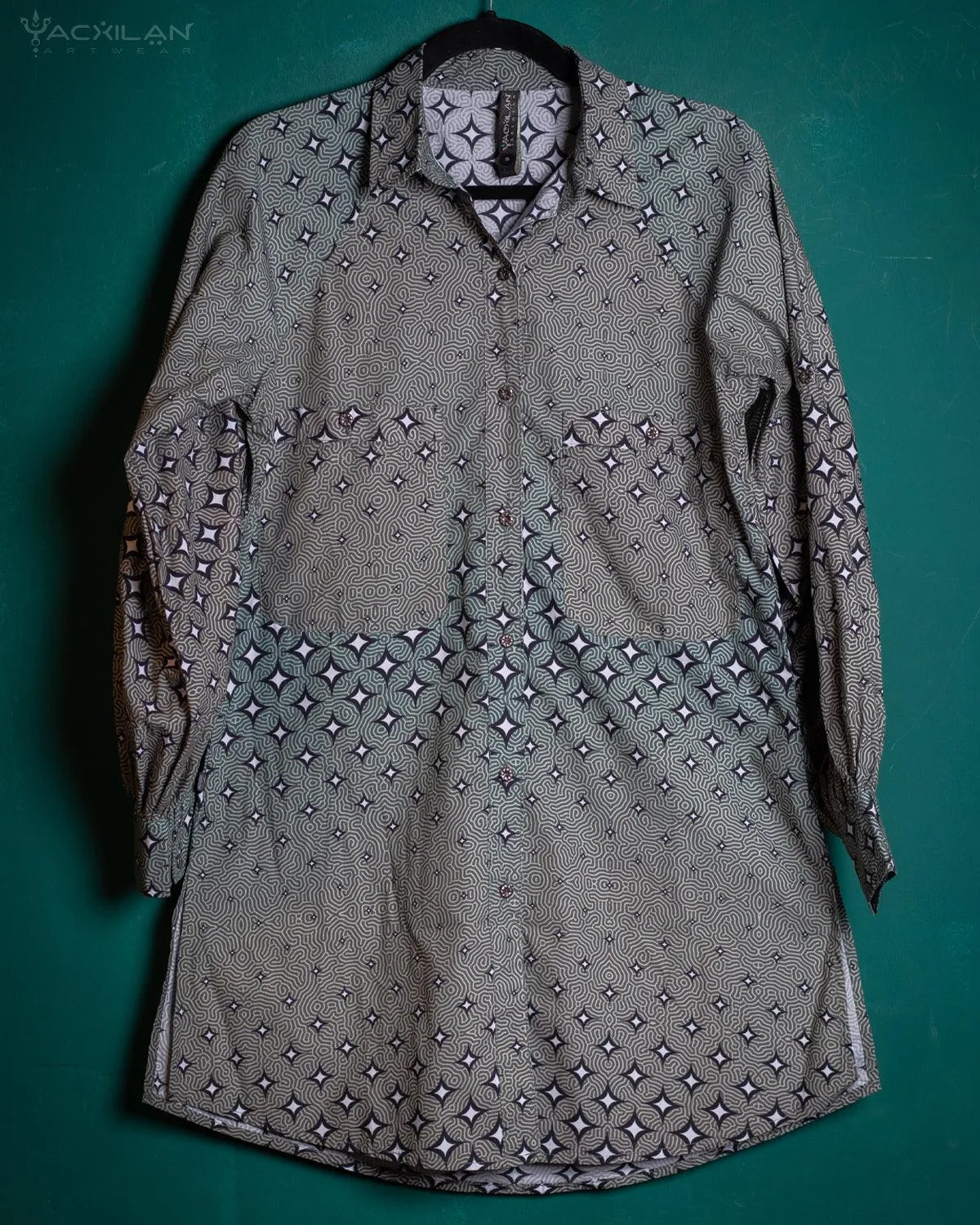 Shirt Woman Longsleeve Piratechic / Cotton Popeline - STARLIGHT