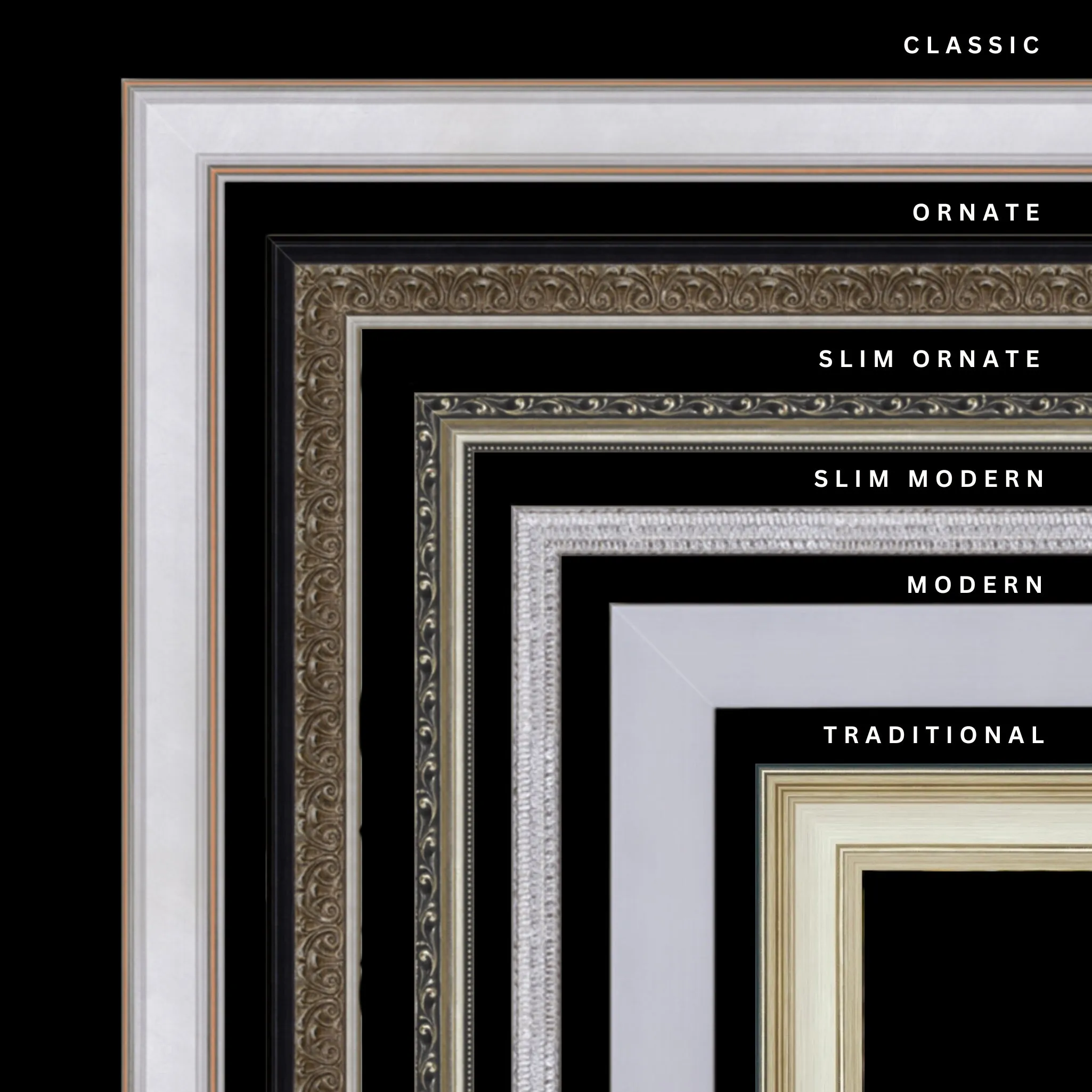 Silver 19x48 Picture Frame Ornate Traditional Classic Antique